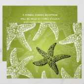 ビーチウェディングレセプション タツナミグリーン 招待状 (正面/裏面)