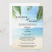 ビーチウェディング中止のお知らせカード セーブザデート (正面/裏面)