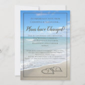 ビーチウェディング延期・中止延期のお知らせ 招待状 (正面)