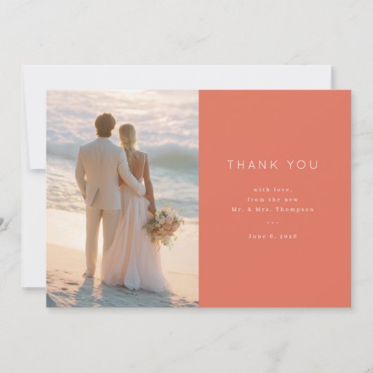 ビーチウェディング感謝カード サンキューカード (正面)