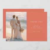 ビーチウェディング感謝カード サンキューカード (正面/裏面)