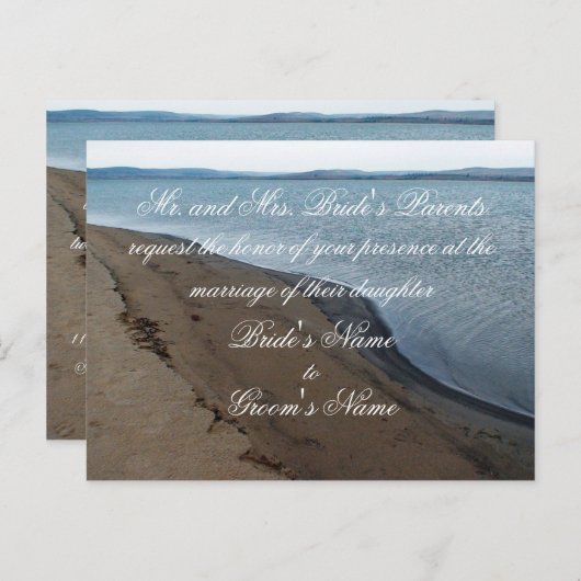 ビーチウェディング招待状のポストカード インビテーションポストカード (正面/裏面)