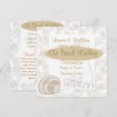 ビーチウェディング招待状 テンプレートの目的地 招待状 (正面/裏面)