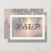 ビーチウェディング招待状　出欠確認 出欠カード (正面/裏面)