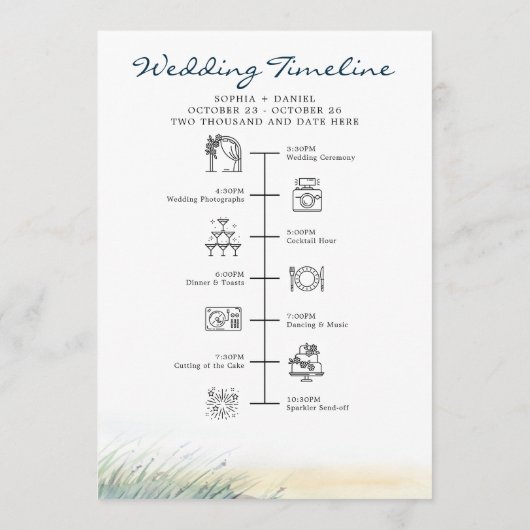 ビーチウェディング歓迎行程レター プログラム (裏面)