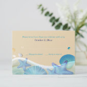 ビーチウェディング返信カード 招待状 (スタンド正面)