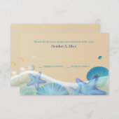 ビーチウェディング返信カード 招待状 (正面/裏面)