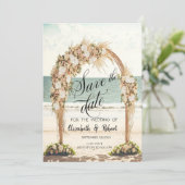 ビーチウェディング アーバー ローズ セーブ・ザ・デート (スタンド正面)