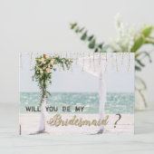 ビーチウェディング アーボル フラワー ブライズメイド カード (スタンド正面)