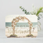 ビーチウェディング アーボル ローズ ブライズメイド カード (スタンド正面)
