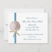 ビーチウェディング サンドドルとヒトデの受付 招待状 (正面)