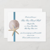 ビーチウェディング サンドドルとヒトデの受付 招待状 (正面/裏面)