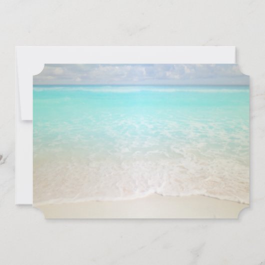 ビーチウェディング サンド シーシェル RSVP 招待状 (裏面)