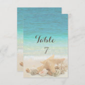 ビーチウェディング シェル テーブルカード (正面/裏面)