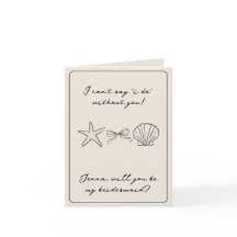 ビーチウェディング シェル ブライドメイド プロポーズ カード