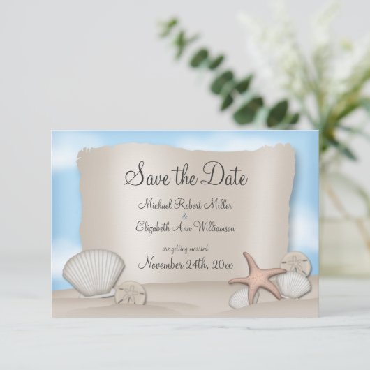 ビーチウェディング・セーブ・ザ・デートのお知らせ セーブザデート (スタンド正面)