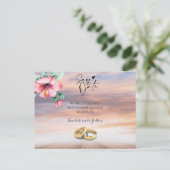 ビーチウェディング・セーブ・ザ・デートのポストカード 案内ポストカード (スタンド正面)