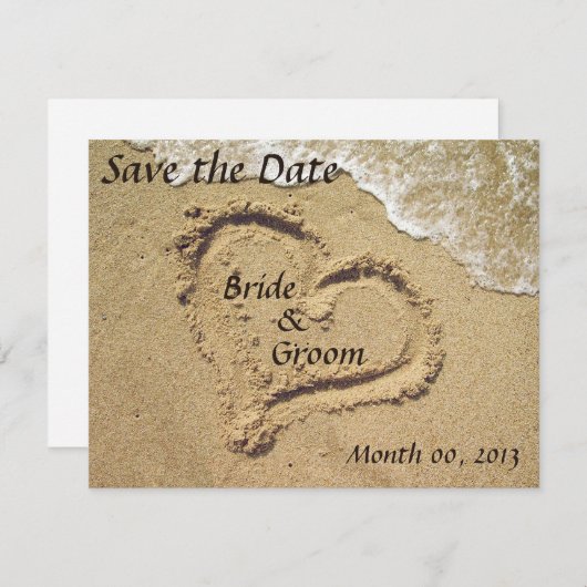 ビーチウェディング・セーブ・ザ・デートの招待状 セーブザデート (正面/裏面)
