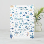 ビーチウェディング・セーブ・ザ・デート オーシャン・テーマ 招待状 (スタンド正面)