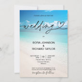 ビーチウェディング デスティネーション トロピカル サマー シー インビ 招待状 (正面)