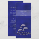 ビーチウェディング　ドルフィンブルー　エレガント 招待状 (正面/裏面)