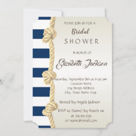 ビーチウェディング ネイビーロープ ストライプ ブライダルシャワー 招待状