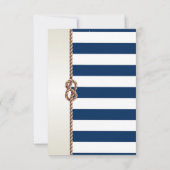 ビーチウェディング ネイビーロープ ストライプ レセプション 招待状 (裏面)