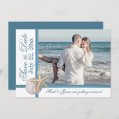 ビーチウェディング ハマグリ ヤドカリ 保存日付 招待状 (正面/裏面)