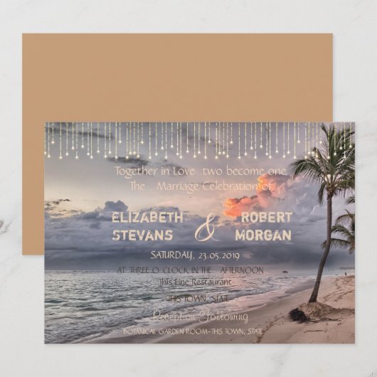ビーチウェディング・パームの招待状 招待状 (正面/裏面)