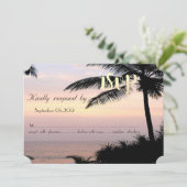 ビーチウェディング パームス サンセット   ご返信 招待状 (スタンド正面)