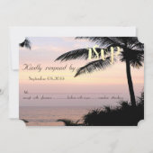 ビーチウェディング パームス サンセット   返信お願いします 招待状 (正面)