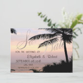 ビーチウェディング パームツリー 日没  Save The Date セーブザデート (スタンド正面)