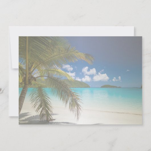 ビーチウェディング パームツリー 砂 Save The Date セーブザデート (裏面)