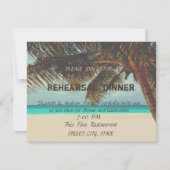 ビーチウェディング , パーム  リハーサルディナー 招待状 (正面)