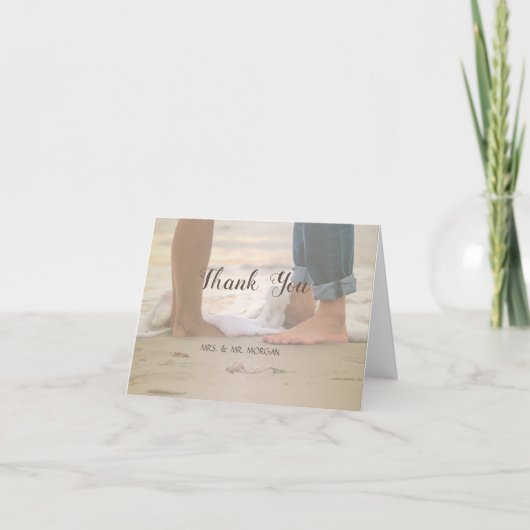 ビーチウェディング・フットありがとうカード サンキューカード (正面)