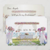 ビーチウェディング フラワー ブライズメイド カード (正面/裏面)