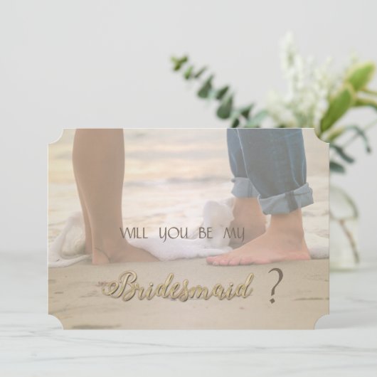 ビーチウェディング　フーツ  ブライズメイドカード 招待状 (スタンド正面)