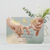 ビーチウェディング 手を繋いで Save The Date セーブザデート (スタンド正面)