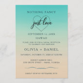 ビーチウェディング 挙式 披露宴 水彩画 招待状 (正面)