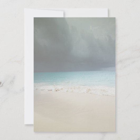 ビーチウェディング 星の光のストリングライトの披露宴 招待状 (裏面)