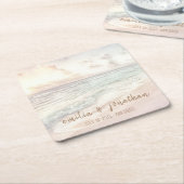 ビーチウェディング | 海辺のウェディング スクエアペーパーコースター (アングル)