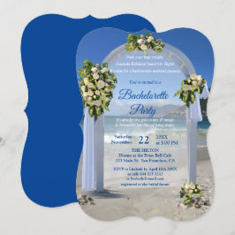 ビーチウェディング / 白いバラのブライズメイドパーティー 招待状