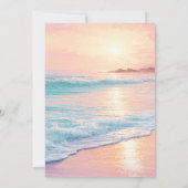 ビーチウェディング　編集可能なテンプレート 招待状 (裏面)