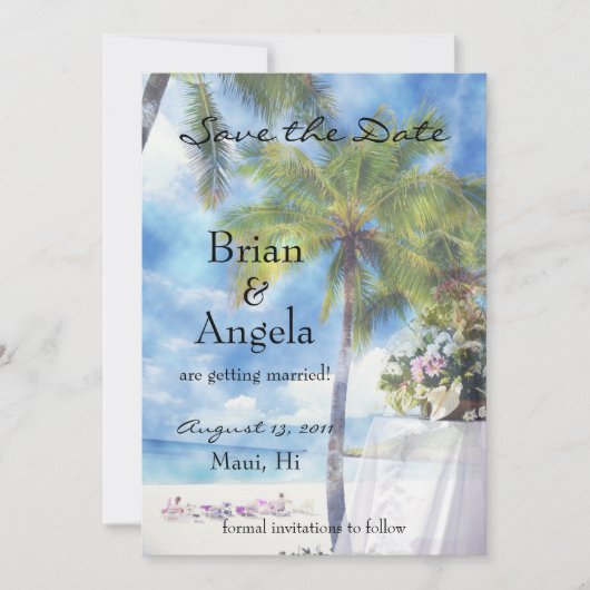 ビーチウェディング STD発表 招待状 (正面)