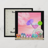 ビーチウェディング - SRF 招待状 (正面/裏面)