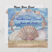 ビーチウェディング - SRF 招待状 (正面/裏面)