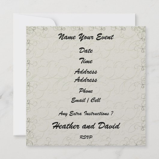 ビーチウェディング - SRF 招待状 (裏面)