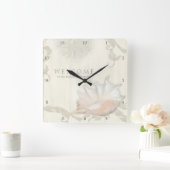 ビーチウェルカムゲストデコールウッドコンチシェルアート スクエア壁時計 (ホーム)