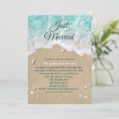 ビーチウェーブたった今結婚しましたポス結婚ト 招待状 (スタンド正面)