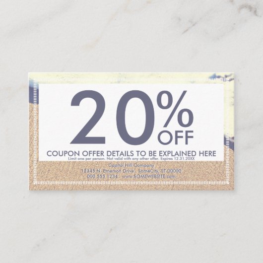 ビーチウェーブクーポンカード 割引カード (正面)